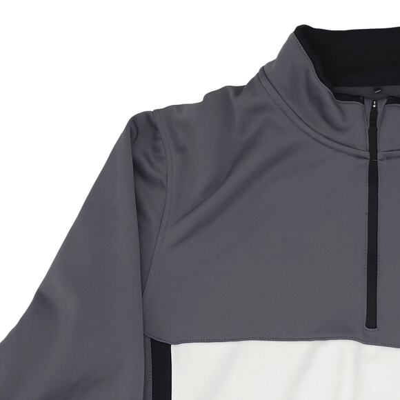 Nike Golf Jacket Mens Small Gray White Pullover 1/4 Zip Standard Therma Fit - Picture 2 of 12